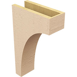 Ekena Millwork - CORUR055X12X20HUNRCPR - Timberthane Faux Wood Corbel, Huntington Style, 5 1/2"W x 12"D x 20"H, Primed Tan