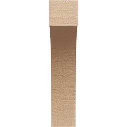 Ekena Millwork - CORUR055X12X24HUNRCPR - Timberthane Faux Wood Corbel, Huntington Style, 5 1/2"W x 12"D x 24"H, Primed Tan