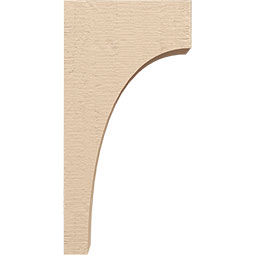 Ekena Millwork - CORUR055X12X24HUNRCPR - Timberthane Faux Wood Corbel, Huntington Style, 5 1/2"W x 12"D x 24"H, Primed Tan