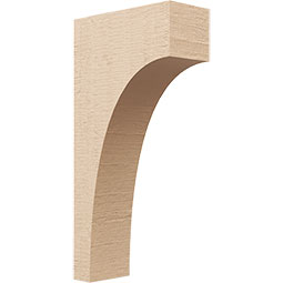 Ekena Millwork - CORUR055X12X24HUNRCPR - Timberthane Faux Wood Corbel, Huntington Style, 5 1/2"W x 12"D x 24"H, Primed Tan