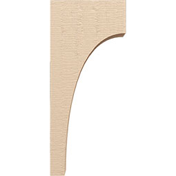 Ekena Millwork - CORUR055X12X28HUNRCPR - Timberthane Faux Wood Corbel, Huntington Style, 5 1/2"W x 12"D x 28"H, Primed Tan
