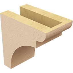 Ekena Millwork - CORUR035X06X06YORRCPR - Timberthane Faux Wood Corbel, Yorktown Style, 3 1/2"W x 6"D x 6"H, Primed Tan
