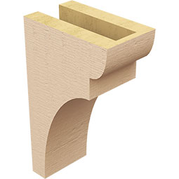 Ekena Millwork - CORUR035X06X10YORRCPR - Timberthane Faux Wood Corbel, Yorktown Style, 3 1/2"W x 6"D x 10"H, Primed Tan