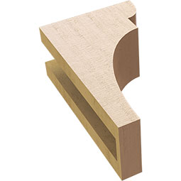 Ekena Millwork - CORUR035X06X10YORRCPR - Timberthane Faux Wood Corbel, Yorktown Style, 3 1/2"W x 6"D x 10"H, Primed Tan
