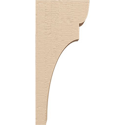 Ekena Millwork - CORUR035X06X14YORRCPR - Timberthane Faux Wood Corbel, Yorktown Style, 3 1/2"W x 6"D x 14"H, Primed Tan