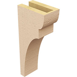Ekena Millwork - CORUR035X06X14YORRCPR - Timberthane Faux Wood Corbel, Yorktown Style, 3 1/2"W x 6"D x 14"H, Primed Tan
