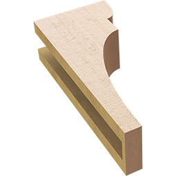 Ekena Millwork - CORUR035X06X14YORRCPR - Timberthane Faux Wood Corbel, Yorktown Style, 3 1/2"W x 6"D x 14"H, Primed Tan