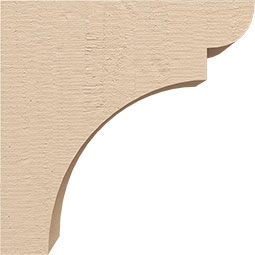 Ekena Millwork - CORUR035X08X08YORRCPR - Timberthane Faux Wood Corbel, Yorktown Style, 3 1/2"W x 8"D x 8"H, Primed Tan