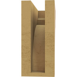 Ekena Millwork - CORUR035X08X08YORRCPR - Timberthane Faux Wood Corbel, Yorktown Style, 3 1/2"W x 8"D x 8"H, Primed Tan
