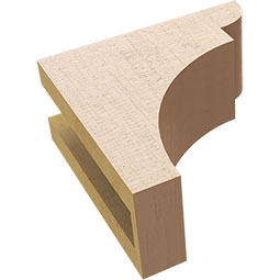 Ekena Millwork - CORUR035X08X08YORRCPR - Timberthane Faux Wood Corbel, Yorktown Style, 3 1/2"W x 8"D x 8"H, Primed Tan