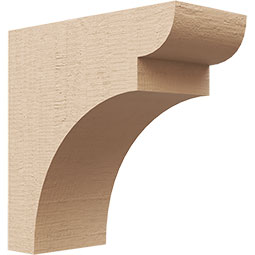 Ekena Millwork - CORUR035X08X08YORRCPR - Timberthane Faux Wood Corbel, Yorktown Style, 3 1/2"W x 8"D x 8"H, Primed Tan
