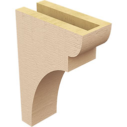 Ekena Millwork - CORUR035X08X12YORRCPR - Timberthane Faux Wood Corbel, Yorktown Style, 3 1/2"W x 8"D x 12"H, Primed Tan
