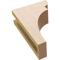Ekena Millwork - CORUR035X08X12YORRCPR - Timberthane Faux Wood Corbel, Yorktown Style, 3 1/2"W x 8"D x 12"H, Primed Tan