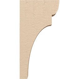 Ekena Millwork - CORUR035X08X16YORRCPR - Timberthane Faux Wood Corbel, Yorktown Style, 3 1/2"W x 8"D x 16"H, Primed Tan