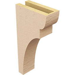 Ekena Millwork - CORUR035X08X16YORRCPR - Timberthane Faux Wood Corbel, Yorktown Style, 3 1/2"W x 8"D x 16"H, Primed Tan