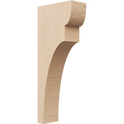 Ekena Millwork - CORUR035X08X20YORRCPR - Timberthane Faux Wood Corbel, Yorktown Style, 3 1/2"W x 8"D x 20"H, Primed Tan