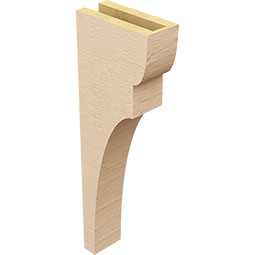 Ekena Millwork - CORUR035X08X24YORRCPR - Timberthane Faux Wood Corbel, Yorktown Style, 3 1/2"W x 8"D x 24"H, Primed Tan