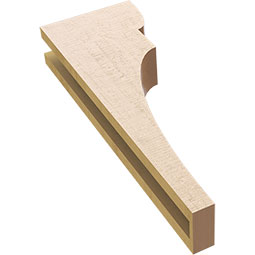 Ekena Millwork - CORUR035X08X24YORRCPR - Timberthane Faux Wood Corbel, Yorktown Style, 3 1/2"W x 8"D x 24"H, Primed Tan