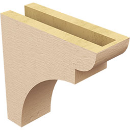 Ekena Millwork - CORUR035X10X10YORRCPR - Timberthane Faux Wood Corbel, Yorktown Style, 3 1/2"W x 10"D x 10"H, Primed Tan