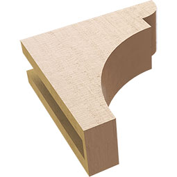 Ekena Millwork - CORUR035X10X10YORRCPR - Timberthane Faux Wood Corbel, Yorktown Style, 3 1/2"W x 10"D x 10"H, Primed Tan
