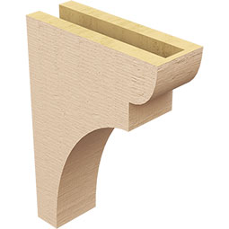 Ekena Millwork - CORUR035X10X14YORRCPR - Timberthane Faux Wood Corbel, Yorktown Style, 3 1/2"W x 10"D x 14"H, Primed Tan