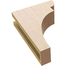 Ekena Millwork - CORUR035X10X14YORRCPR - Timberthane Faux Wood Corbel, Yorktown Style, 3 1/2"W x 10"D x 14"H, Primed Tan