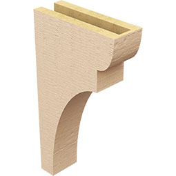 Ekena Millwork - CORUR035X10X18YORRCPR - Timberthane Faux Wood Corbel, Yorktown Style, 3 1/2"W x 10"D x 18"H, Primed Tan