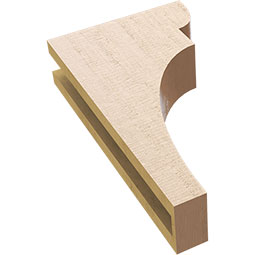 Ekena Millwork - CORUR035X10X18YORRCPR - Timberthane Faux Wood Corbel, Yorktown Style, 3 1/2"W x 10"D x 18"H, Primed Tan