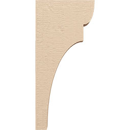 Ekena Millwork - CORUR035X10X22YORRCPR - Timberthane Faux Wood Corbel, Yorktown Style, 3 1/2"W x 10"D x 22"H, Primed Tan