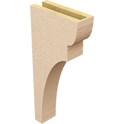 Ekena Millwork - CORUR035X10X22YORRCPR - Timberthane Faux Wood Corbel, Yorktown Style, 3 1/2"W x 10"D x 22"H, Primed Tan