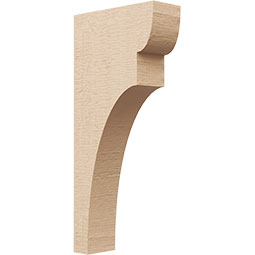 Ekena Millwork - CORUR035X10X22YORRCPR - Timberthane Faux Wood Corbel, Yorktown Style, 3 1/2"W x 10"D x 22"H, Primed Tan