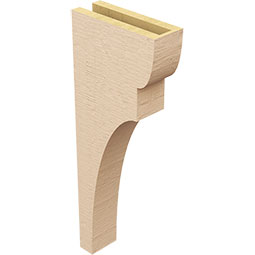 Ekena Millwork - CORUR035X10X26YORRCPR - Timberthane Faux Wood Corbel, Yorktown Style, 3 1/2"W x 10"D x 26"H, Primed Tan