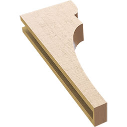 Ekena Millwork - CORUR035X10X26YORRCPR - Timberthane Faux Wood Corbel, Yorktown Style, 3 1/2"W x 10"D x 26"H, Primed Tan