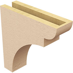 Ekena Millwork - CORUR035X12X12YORRCPR - Timberthane Faux Wood Corbel, Yorktown Style, 3 1/2"W x 12"D x 12"H, Primed Tan