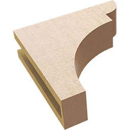 Ekena Millwork - CORUR035X12X12YORRCPR - Timberthane Faux Wood Corbel, Yorktown Style, 3 1/2"W x 12"D x 12"H, Primed Tan