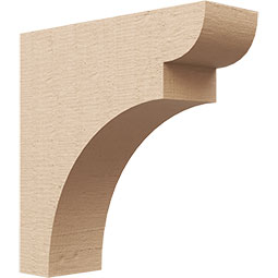 Ekena Millwork - CORUR035X12X12YORRCPR - Timberthane Faux Wood Corbel, Yorktown Style, 3 1/2"W x 12"D x 12"H, Primed Tan