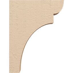 Ekena Millwork - CORUR035X12X16YORRCPR - Timberthane Faux Wood Corbel, Yorktown Style, 3 1/2"W x 12"D x 16"H, Primed Tan