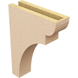 Ekena Millwork - CORUR035X12X16YORRCPR - Timberthane Faux Wood Corbel, Yorktown Style, 3 1/2"W x 12"D x 16"H, Primed Tan