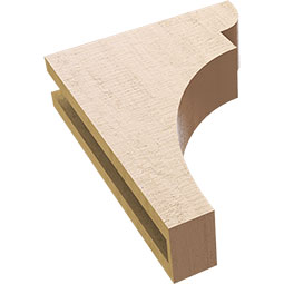 Ekena Millwork - CORUR035X12X16YORRCPR - Timberthane Faux Wood Corbel, Yorktown Style, 3 1/2"W x 12"D x 16"H, Primed Tan