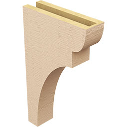 Ekena Millwork - CORUR035X12X20YORRCPR - Timberthane Faux Wood Corbel, Yorktown Style, 3 1/2"W x 12"D x 20"H, Primed Tan