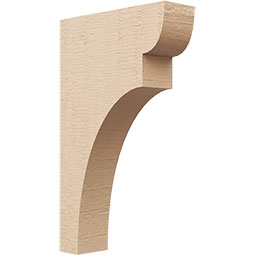 Ekena Millwork - CORUR035X12X20YORRCPR - Timberthane Faux Wood Corbel, Yorktown Style, 3 1/2"W x 12"D x 20"H, Primed Tan