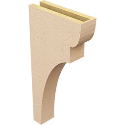 Ekena Millwork - CORUR035X12X24YORRCPR - Timberthane Faux Wood Corbel, Yorktown Style, 3 1/2"W x 12"D x 24"H, Primed Tan