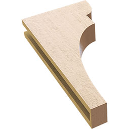 Ekena Millwork - CORUR035X12X24YORRCPR - Timberthane Faux Wood Corbel, Yorktown Style, 3 1/2"W x 12"D x 24"H, Primed Tan