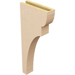 Ekena Millwork - CORUR035X12X28YORRCPR - Timberthane Faux Wood Corbel, Yorktown Style, 3 1/2"W x 12"D x 28"H, Primed Tan