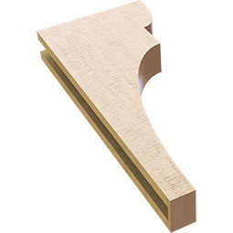 Ekena Millwork - CORUR035X12X28YORRCPR - Timberthane Faux Wood Corbel, Yorktown Style, 3 1/2"W x 12"D x 28"H, Primed Tan