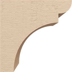 Ekena Millwork - CORUR055X06X06YORRCPR - Timberthane Faux Wood Corbel, Yorktown Style, 5 1/2"W x 6"D x 6"H, Primed Tan
