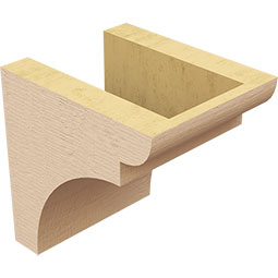 Ekena Millwork - CORUR055X06X06YORRCPR - Timberthane Faux Wood Corbel, Yorktown Style, 5 1/2"W x 6"D x 6"H, Primed Tan