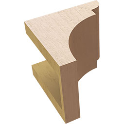Ekena Millwork - CORUR055X06X06YORRCPR - Timberthane Faux Wood Corbel, Yorktown Style, 5 1/2"W x 6"D x 6"H, Primed Tan