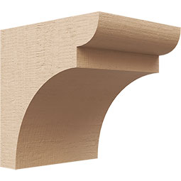 Ekena Millwork - CORUR055X06X06YORRCPR - Timberthane Faux Wood Corbel, Yorktown Style, 5 1/2"W x 6"D x 6"H, Primed Tan