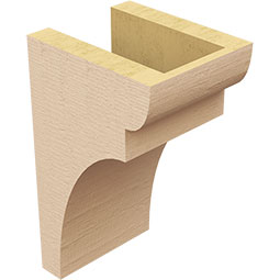 Ekena Millwork - CORUR055X06X10YORRCPR - Timberthane Faux Wood Corbel, Yorktown Style, 5 1/2"W x 6"D x 10"H, Primed Tan